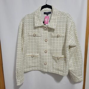 Simply Southern Ivory/Gold Jacket. Size XL. New with tags